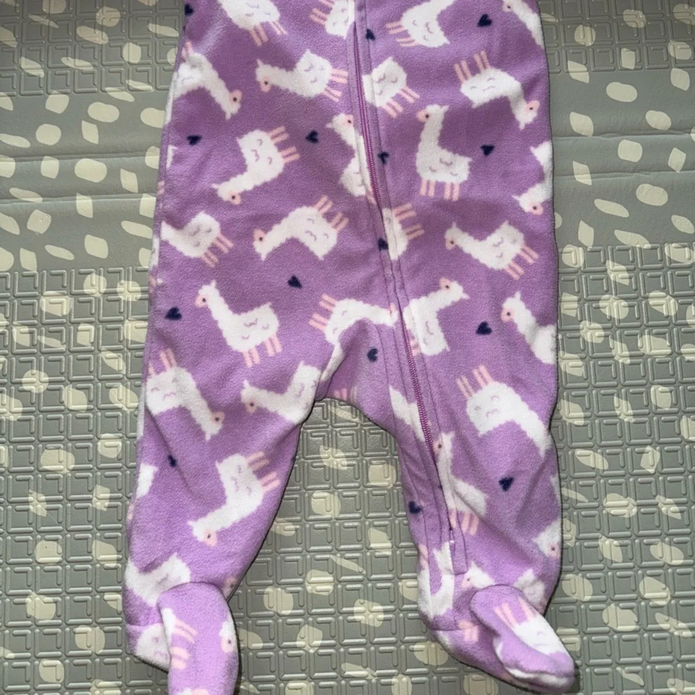 Carters Baby Girl Lama Sleeper Footie Onesie Size 0-3 Months Purple